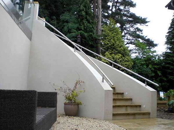 steel railings with helix curve