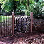 gate and wood posts